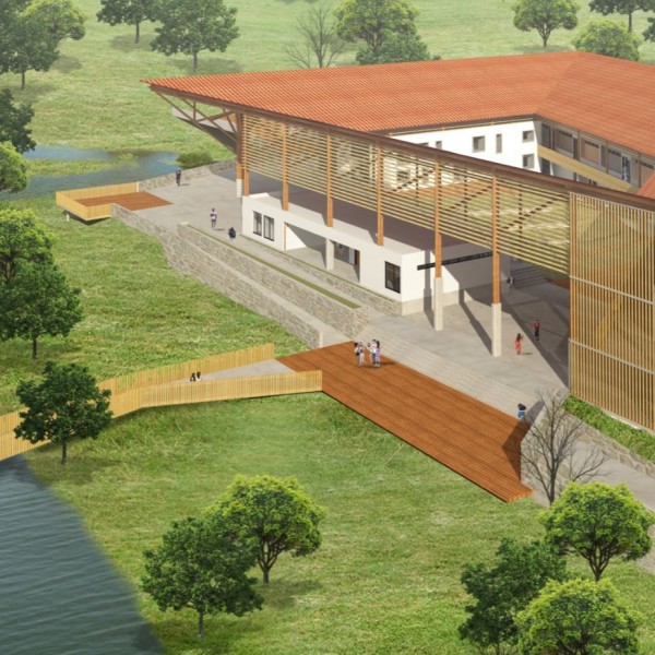 Escola de Ensino Médio / Colégio Universitário: A conexão entre espaços interiores e exteriores, através das aberturas, gerarão maior conforto aos usuários devido à entrada de luz natural e à vista agradável do entorno.