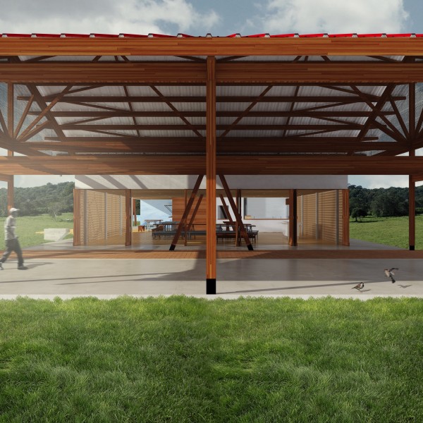 Etapa 1: Área de Estar Coberta dos Funcionários com conexão direta ao Refeitório.