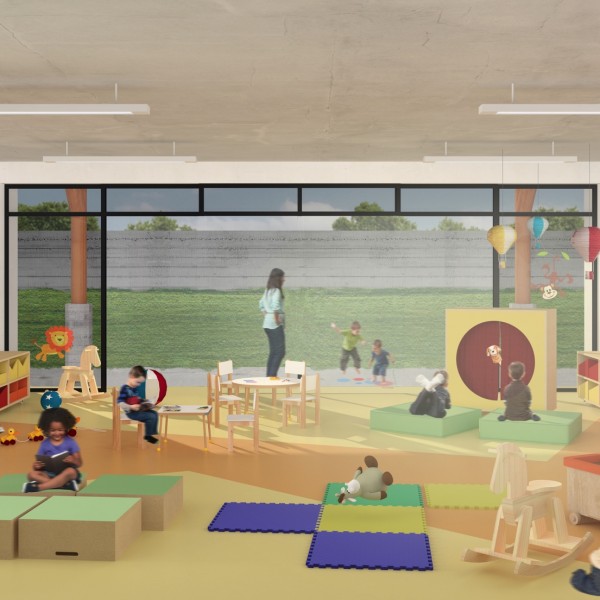 Escola de Educação Infantil e Fundamental: Berçário – Área de Atividades.