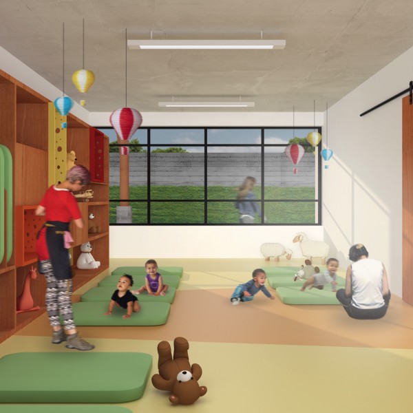 Escola de Educação Infantil e Fundamental: Berçário – Área de Repouso.