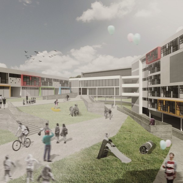 Vista do Pátio Central da Escola.