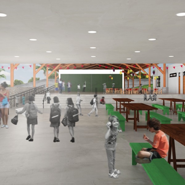 Escola de Educação Infantil e Fundamental: Refeitório / Cozinha Experimental.