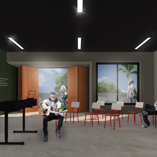 Escola de Ensino Médio / Colégio Universitário: Sala de Música.