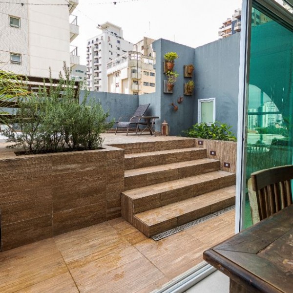 Vista do Espaço Gourmet para o Solarium.