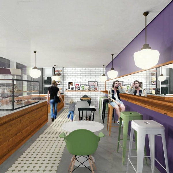 Vista 4 da área de estar e do balcão de atendimento / serviço.