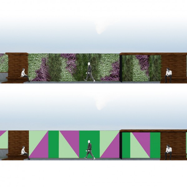 Desenho de painel geométrico desenvolvido para a parede lateral do consultório.
