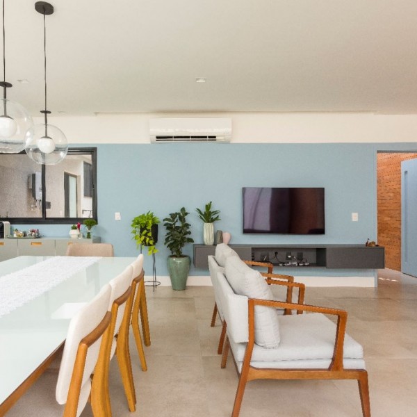 Vista da Sala de jantar e Estar Integradas.