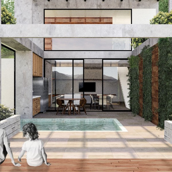 Vista da área social.