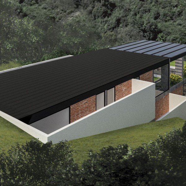 Vista dos fundos da fachada lateral esquerda.