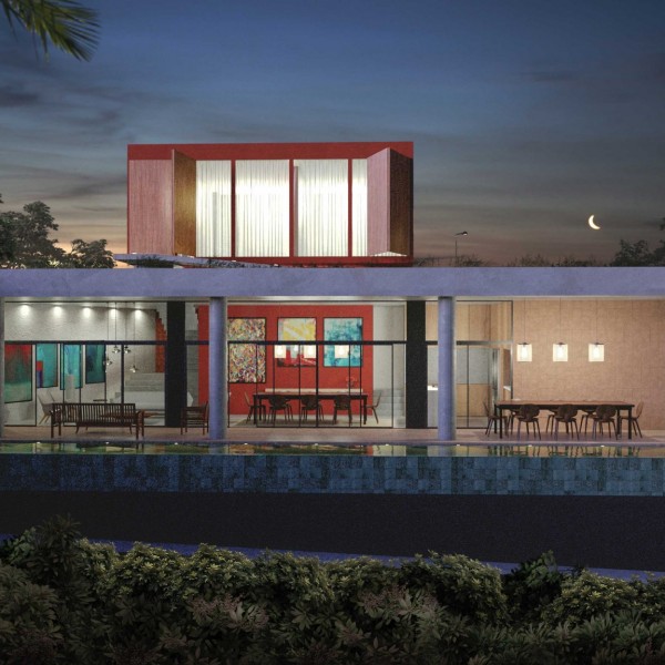 Fachada Posterior Noturna.