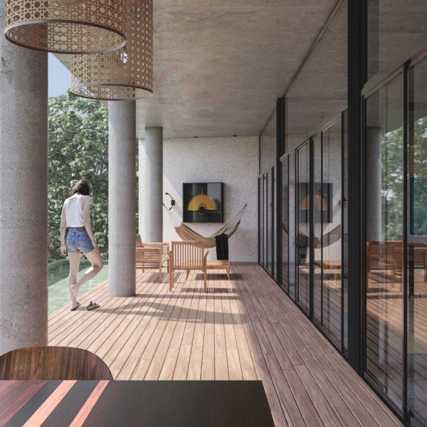 Vista da Área da Piscina.