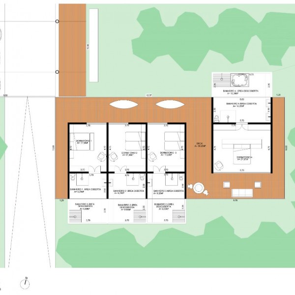 Planta do Pavilhão dos Dormitórios da Casa Principal.