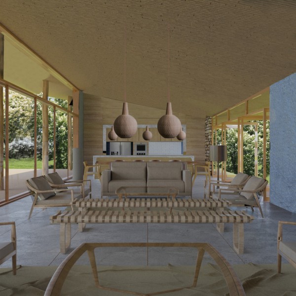 Vista da Sala de Estar da casa Principal.