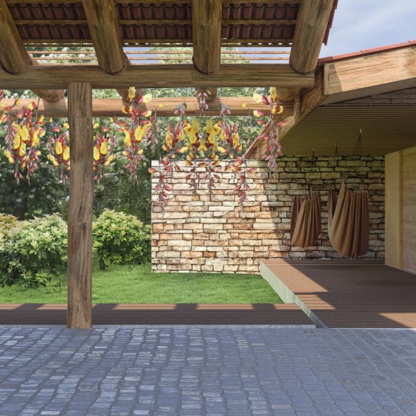 Vista da Garagem para o Pavilhão dos Dormitórios da Casa Principal.