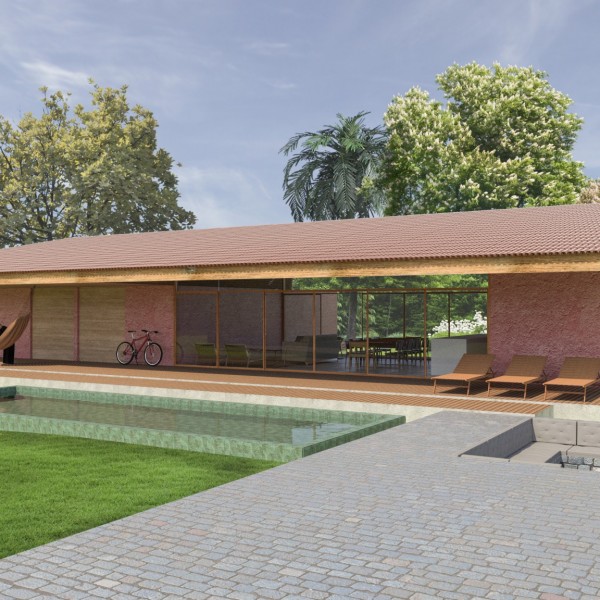 Vista da Casa de Hóspedes.