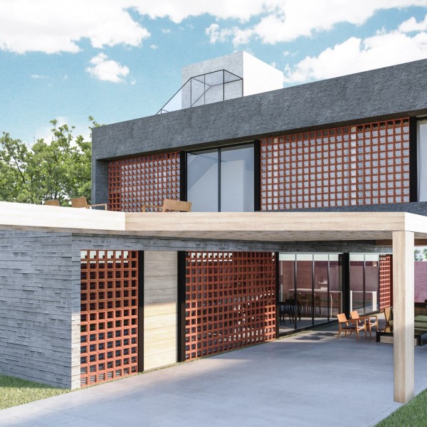 Proposta com pergolado.