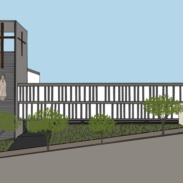 Croqui de Concepção da Igreja de Nossa Senhora de Fátima – Sergio Faraulo.