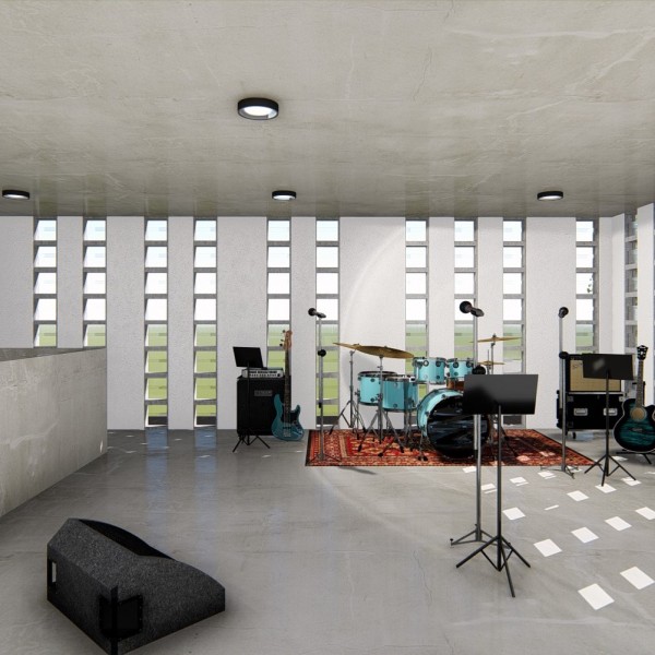 Vista da área dos músicos.