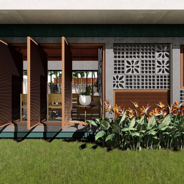 Detalhe da fachada Sudoeste.