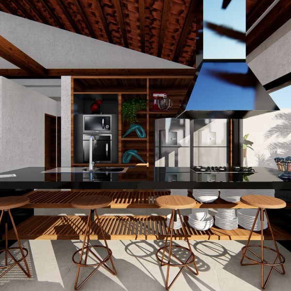 Vista da bancada da Cozinha.