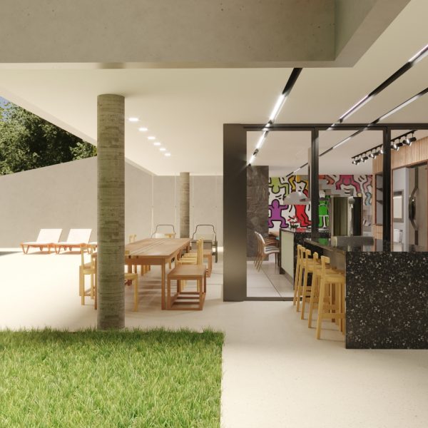 Área externa coberta.