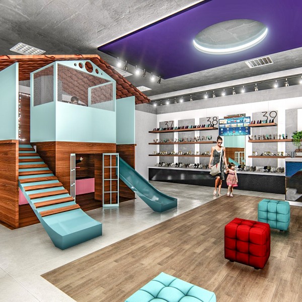 Vista da área kids.