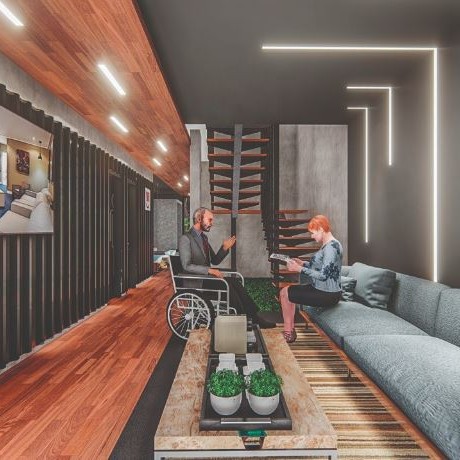 VIsta do Lounge / Atendimento P.N.E.