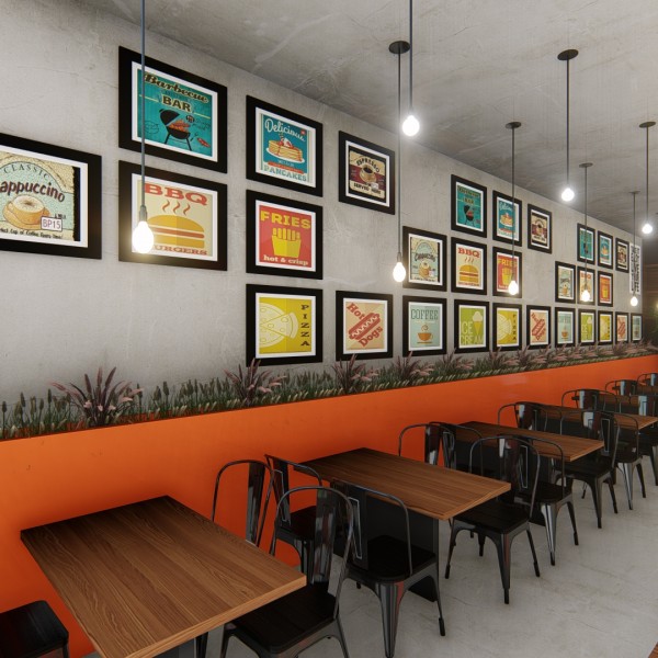 Vista da área de alimentação.