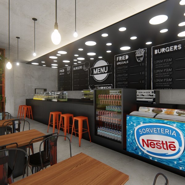 Vista do balcão de atendimento.