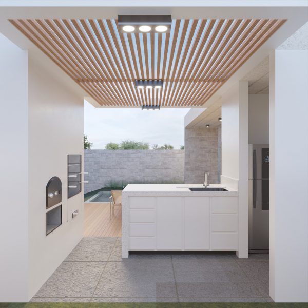 Vista da Área da Churrasqueira / Forno de Pizza.