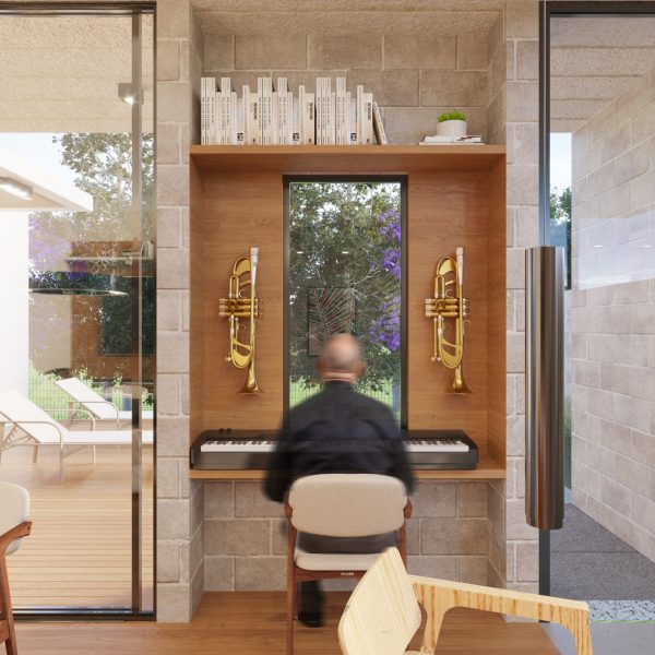 Vista da Área de Estudo de Música.