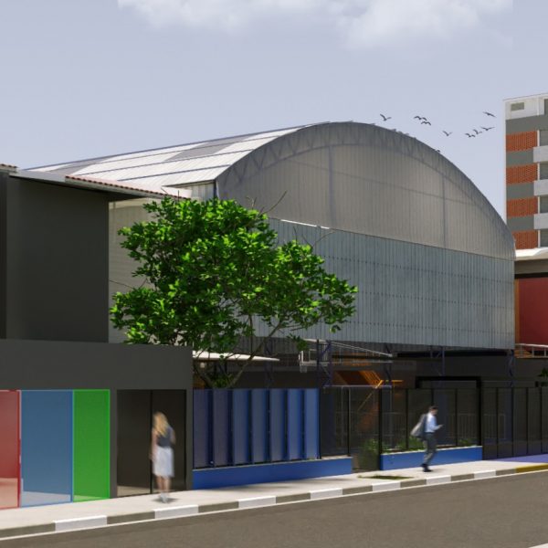 Vista da Rua Paulo Assunção para o Colégio.