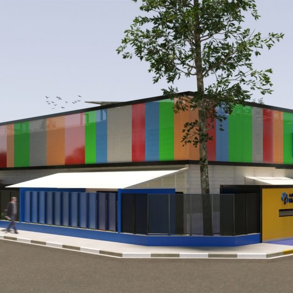 Vista da esquina da Rua Paulo Assunção com a Rua Luís Correia de Melo para o Colégio.