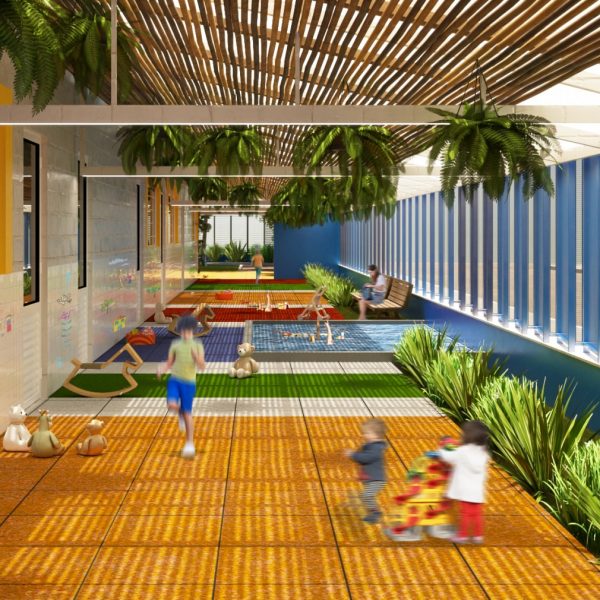 Vista da Pátio Coberto do Infantil.