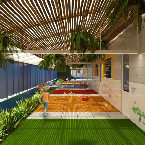 Vista da Pátio Coberto do Infantil.