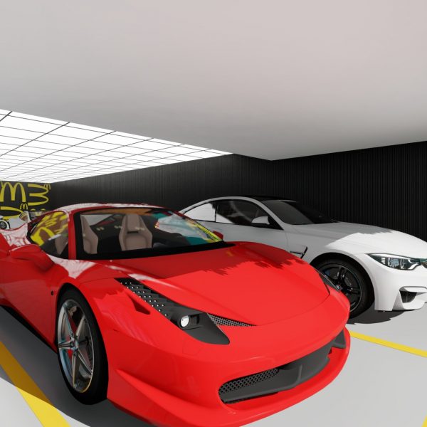 Garagem para coleção particular.