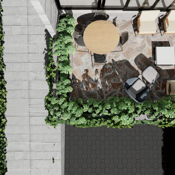 Vista Superior do Estar Externo.