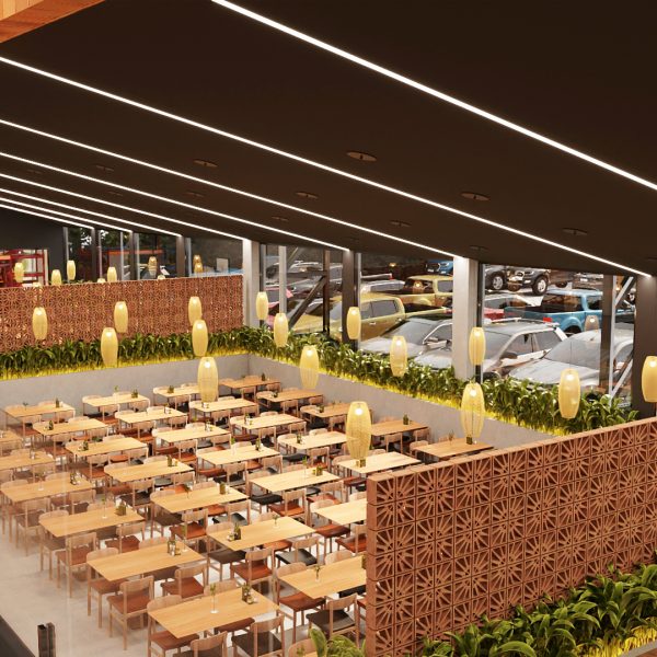 Vista do mezanino para o Salão Módulo 2.