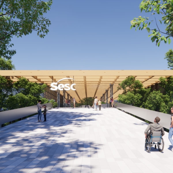 Acesso ao 1º Pavimento pela Rua Rogério Tacola e Conjunto de Praças Paulo Vaz Romero.