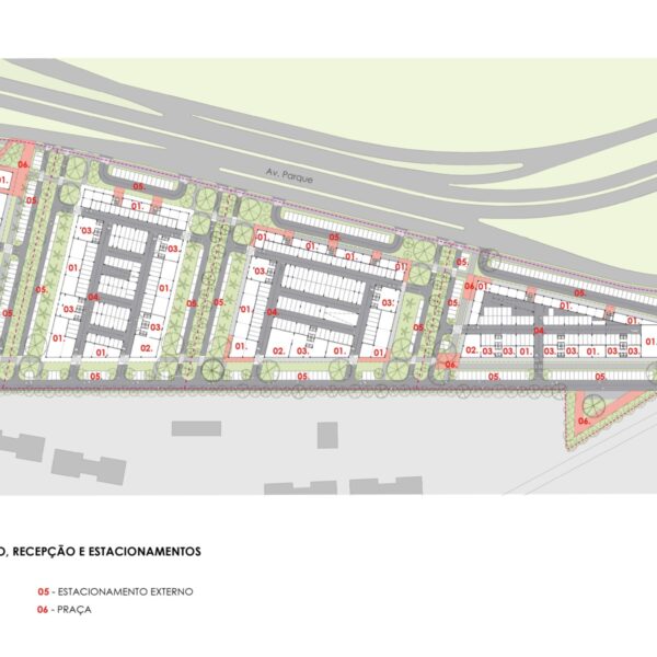 Pavimento Térreo – Comércio, Recepção e Estacionamentos.