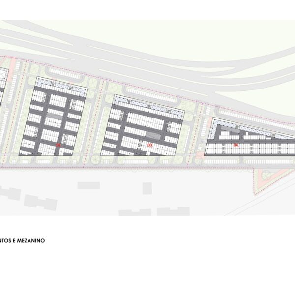 1º Pavimento – Estacionamento e Mezanino.