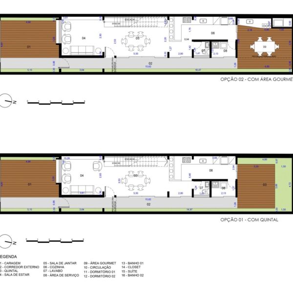 Layout do Pavimento Térreo com possibilidade de ampliação do Espaço Gourmet.